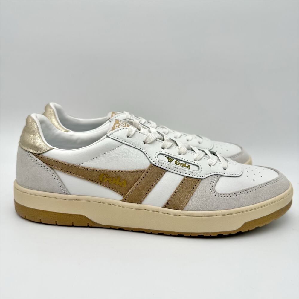 Gola Womens Hawk Sneakers Size 9.5 EU 40.5 White Caramel Brown Suede EUC